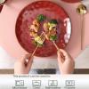 imagevicrays Ceramic Dessert Salad Plates 8 Inch Set of 6 Round Microwave Oven and Dishwasher Safe Scratch Resistant Porcelain Fluted Suitable for Snacks Appetizer Home Restaurant Cherry RedCherry Red