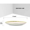 imagevicrays Ceramic Dessert Salad Plates 8 Inch Set of 6 Round Microwave Oven and Dishwasher Safe Scratch Resistant Porcelain Fluted Suitable for Snacks Appetizer Home Restaurant Cherry RedWhite with Golden