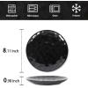 imagevicrays Ceramic Dessert Salad Plates 8 Inch Set of 6 Round Microwave Oven and Dishwasher Safe Scratch Resistant Porcelain Fluted Suitable for Snacks Appetizer Home Restaurant Cherry RedBlack