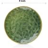 imagevicrays Ceramic Dessert Salad Plates 8 Inch Set of 6 Round Microwave Oven and Dishwasher Safe Scratch Resistant Porcelain Fluted Suitable for Snacks Appetizer Home Restaurant Cherry RedGreen