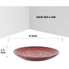 imagevicrays Ceramic Dessert Salad Plates 8 Inch Set of 6 Round Microwave Oven and Dishwasher Safe Scratch Resistant Porcelain Fluted Suitable for Snacks Appetizer Home Restaurant Cherry RedCherry Red