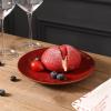 imagevicrays Ceramic Dessert Salad Plates 8 Inch Set of 6 Round Microwave Oven and Dishwasher Safe Scratch Resistant Porcelain Fluted Suitable for Snacks Appetizer Home Restaurant Cherry RedCherry Red