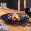 imagevicrays Ceramic Dessert Salad Plates 8 Inch Set of 6 Round Microwave Oven and Dishwasher Safe Scratch Resistant Porcelain Fluted Suitable for Snacks Appetizer Home Restaurant Cherry RedBlue
