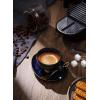 imagevicrays Ceramic Espresso Coffee Cups Set 4 oz Porcelain Espresso Cups with Saucers Spoons and Metal Stand for Tea Cafe Cappuccino Latte  Set of 6  BlueBlue
