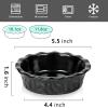 imagevicrays Ceramic Pie Pan for Baking  55 inch Small Pie Plates Deep Dish Round Pot Casserole Mini Serving Bowl Microwave Oven Safe for Dessert Apple Pie Cake Tart Pizza Set of 6  BlueBlack