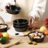 imagevicrays Ceramic Pie Pan for Baking  55 inch Small Pie Plates Deep Dish Round Pot Casserole Mini Serving Bowl Microwave Oven Safe for Dessert Apple Pie Cake Tart Pizza Set of 6  BlueBlack