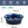 imagevicrays Ceramic Pie Pan for Baking  55 inch Small Pie Plates Deep Dish Round Pot Casserole Mini Serving Bowl Microwave Oven Safe for Dessert Apple Pie Cake Tart Pizza Set of 6  BlueBlue