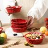 imagevicrays Ceramic Pie Pan for Baking  55 inch Small Pie Plates Deep Dish Round Pot Casserole Mini Serving Bowl Microwave Oven Safe for Dessert Apple Pie Cake Tart Pizza Set of 6  BlueRed