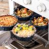 imagevicrays Ceramic Pie Pan for Baking  55 inch Small Pie Plates Deep Dish Round Pot Casserole Mini Serving Bowl Microwave Oven Safe for Dessert Apple Pie Cake Tart Pizza Set of 6  BlueBlue