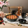 imagevicrays Ceramic Pie Pan for Baking  55 inch Small Pie Plates Deep Dish Round Pot Casserole Mini Serving Bowl Microwave Oven Safe for Dessert Apple Pie Cake Tart Pizza Set of 6  BlueBlack