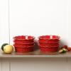 imagevicrays Ceramic Pie Pan for Baking  55 inch Small Pie Plates Deep Dish Round Pot Casserole Mini Serving Bowl Microwave Oven Safe for Dessert Apple Pie Cake Tart Pizza Set of 6  BlueRed