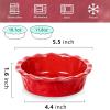 imagevicrays Ceramic Pie Pan for Baking  55 inch Small Pie Plates Deep Dish Round Pot Casserole Mini Serving Bowl Microwave Oven Safe for Dessert Apple Pie Cake Tart Pizza Set of 6  BlueRed