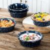 imagevicrays Ceramic Pie Pan for Baking  55 inch Small Pie Plates Deep Dish Round Pot Casserole Mini Serving Bowl Microwave Oven Safe for Dessert Apple Pie Cake Tart Pizza Set of 6  BlueBlue