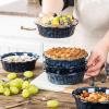 imagevicrays Ceramic Pie Pan for Baking  55 inch Small Pie Plates Deep Dish Round Pot Casserole Mini Serving Bowl Microwave Oven Safe for Dessert Apple Pie Cake Tart Pizza Set of 6  BlueBlue