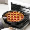 imagevicrays Ceramic Pie Pan for Baking  9 inch Pie Plate Round Fluted and Deep Pie Dish for Tart Pizza Apple Pie Quiche Pot Pies Cake  Reactive Glaze Starry BlueBright Black