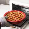imagevicrays Ceramic Pie Pan for Baking  9 inch Pie Plate Round Fluted and Deep Pie Dish for Tart Pizza Apple Pie Quiche Pot Pies Cake  Reactive Glaze Starry BlueScarlet Red