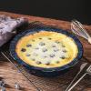 imagevicrays Ceramic Pie Pan for Baking  9 inch Pie Plate Round Fluted and Deep Pie Dish for Tart Pizza Apple Pie Quiche Pot Pies Cake  Reactive Glaze Starry BlueBlue