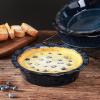 imagevicrays Ceramic Pie Pan for Baking  9 inch Pie Plate Round Fluted and Deep Pie Dish for Tart Pizza Apple Pie Quiche Pot Pies Cake  Reactive Glaze Starry BlueBlue