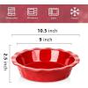 imagevicrays Ceramic Pie Pan for Baking  9 inch Pie Plate Round Fluted and Deep Pie Dish for Tart Pizza Apple Pie Quiche Pot Pies Cake  Reactive Glaze Starry BlueScarlet Red