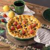 imagevicrays Ceramic Pie Pan for Baking  9 inch Pie Plate Round Fluted and Deep Pie Dish for Tart Pizza Apple Pie Quiche Pot Pies Cake  Reactive Glaze Starry BlueGreen