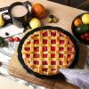 imagevicrays Ceramic Pie Pan for Baking  9 inch Pie Plate Round Fluted and Deep Pie Dish for Tart Pizza Apple Pie Quiche Pot Pies Cake  Reactive Glaze Starry BlueBright Black