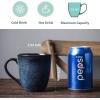 imagevicrays Coffee Mug Set 12 Ounce Ceramic Mug for Men Women Unique Glazed Mugs with Handle for Coffee Tea Milk Cocoa Cereal  Set of 6 BlackBlue