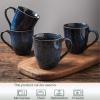 imagevicrays Coffee Mug Set 12 Ounce Ceramic Mug for Men Women Unique Glazed Mugs with Handle for Coffee Tea Milk Cocoa Cereal  Set of 6 BlackBlue