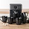 imagevicrays Coffee Mug Set 12 Ounce Ceramic Mug for Men Women Unique Glazed Mugs with Handle for Coffee Tea Milk Cocoa Cereal  Set of 6 BlackBright Black