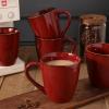 imagevicrays Coffee Mug Set 12 Ounce Ceramic Mug for Men Women Unique Glazed Mugs with Handle for Coffee Tea Milk Cocoa Cereal  Set of 6 BlackCherry Red