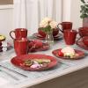 imagevicrays Coffee Mug Set 12 Ounce Ceramic Mug for Men Women Unique Glazed Mugs with Handle for Coffee Tea Milk Cocoa Cereal  Set of 6 BlackCherry Red