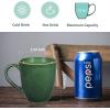 imagevicrays Coffee Mug Set 12 Ounce Ceramic Mug for Men Women Unique Glazed Mugs with Handle for Coffee Tea Milk Cocoa Cereal  Set of 6 BlackGreen