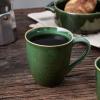 imagevicrays Coffee Mug Set 12 Ounce Ceramic Mug for Men Women Unique Glazed Mugs with Handle for Coffee Tea Milk Cocoa Cereal  Set of 6 BlackGreen