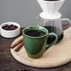 imagevicrays Coffee Mug Set 12 Ounce Ceramic Mug for Men Women Unique Glazed Mugs with Handle for Coffee Tea Milk Cocoa Cereal  Set of 6 BlackGreen