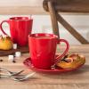 imagevicrays Coffee Mug Set 12 Ounce Ceramic Mug for Men Women Unique Glazed Mugs with Handle for Coffee Tea Milk Cocoa Cereal  Set of 6 BlackRed