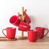 imagevicrays Coffee Mug Set 12 Ounce Ceramic Mug for Men Women Unique Glazed Mugs with Handle for Coffee Tea Milk Cocoa Cereal  Set of 6 BlackRed