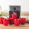 imagevicrays Coffee Mug Set 12 Ounce Ceramic Mug for Men Women Unique Glazed Mugs with Handle for Coffee Tea Milk Cocoa Cereal  Set of 6 BlackRed