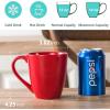 imagevicrays Coffee Mug Set 12 Ounce Ceramic Mug for Men Women Unique Glazed Mugs with Handle for Coffee Tea Milk Cocoa Cereal  Set of 6 BlackRed