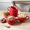imagevicrays Jumbo Soup Mug Coffee Large  Ceramic Wide Oversized Extra Big Handle Bowls Latte Friends Mug Set Gaint Cereal Oatmeal Cappuccino Cup Set 27 ozScarlet Red