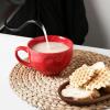 imagevicrays Jumbo Soup Mug Coffee Large  Ceramic Wide Oversized Extra Big Handle Bowls Latte Friends Mug Set Gaint Cereal Oatmeal Cappuccino Cup Set 27 ozScarlet Red