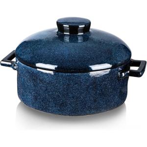 imageVicrays Casserole Dish with Lid  Ceramic Lasagna Pan Deep 2 Quart Round Baking Dishes Covered Bakeware for Oven Safe Serving Dish with Handles for Party Dinner Banquet Daily Use Blue
