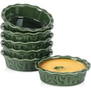 imagevicrays Ceramic Pie Pan for Baking  55 inch Small Pie Plates Deep Dish Round Pot Casserole Mini Serving Bowl Microwave Oven Safe for Dessert Apple Pie Cake Tart Pizza Set of 6  BlueGreen