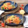 image18Piece Ceramic Dinnerware Set for 6 Vicrays Kitchen Dinnerware Set Dinner Plates Salad Plates Bowls Microwave Oven Dishwasher Safe Scratch Resistant Suitable for Home Party Restaurant