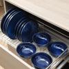 imageVicrays Ceramic 12 Pieces Dinnerware Set  Dinner Plates Salad Plates Cereal Bowls Set Service for 4  Scratch Resistant Microwave Oven Dishwasher Safe  BlueBlue