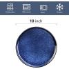 imageVicrays Ceramic 12 Pieces Dinnerware Set  Dinner Plates Salad Plates Cereal Bowls Set Service for 4  Scratch Resistant Microwave Oven Dishwasher Safe  BlueBlue