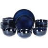 image18Piece Ceramic Dinnerware Set for 6 Vicrays Kitchen Dinnerware Set Dinner Plates Salad Plates Bowls Microwave Oven Dishwasher Safe Scratch Resistant Suitable for Home Party Restaurant