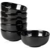 imagevicrays Ceramic Cereal Bowls Set  Porcelain 26 Ounce Soup Salad Bowls Set  Rice Dessert Cream Bowls Set  Chip Resistant Dishwasher Microwave Safe  Set of 6 BlackBright Black