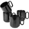 imagevicrays Ceramic Coffee Mug Set  18 Ounce Large Stoneware Mug for Men Women  Unique Glazed Porcelain Mugs with Handle for Coffee Latte Tea Milk Cocoa  Set of 4 Black