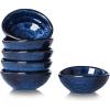imagevicrays Ceramic Dipping Sauce Bowls  Small Charcuterie Dip Cups Cooking Prep Condiment Oil Dish Mini Tapas Plates for Soy Sushi Salsas Wasabi Appetizer Dessert  Set of 6 BlueBlue