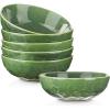 imagevicrays Ceramic Salad Bowls Set for Kitchen Serving  32 Ounce Soup Bowls Pasta Bowls Chip Resistant Dishwasher Microwave Safe Large Fluted stoneware Set of 6 yellowGreen