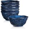 imagevicrays Ceramic Small Dessert Bowls Set  10 oz Set of 6 Microwave Oven and Dishwasher Safe for Rice Ice Cream Soup Snacks Cereal Chili Side Dishes etc Kitchen Bowls SetGreenBlue
